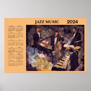 Poster de Calendário do Jazz Music Quartet 2024