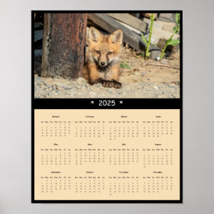 poster de Calendário do Kit de Raposa Vermelha 202