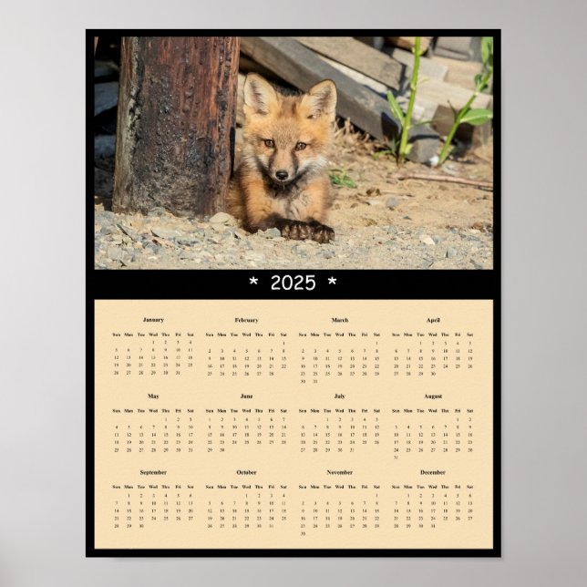poster de Calendário do Kit de Raposa Vermelha 202 (Frente)