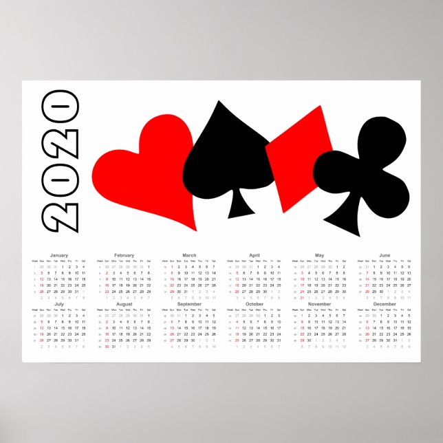 Poster de Calendário do Poker 2020 (Frente)