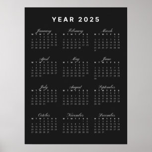 Poster de calendário minimalista 2025