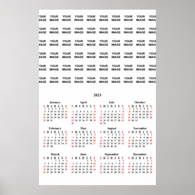 poster de Calendário Personalizado 2023 Crie o seu (Frente)