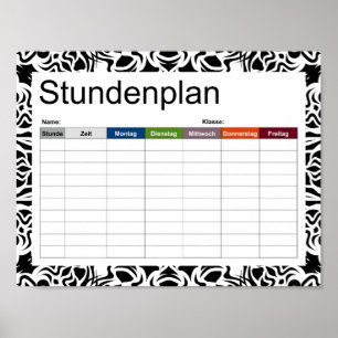 Poster de calendário preto Mandala Tribal