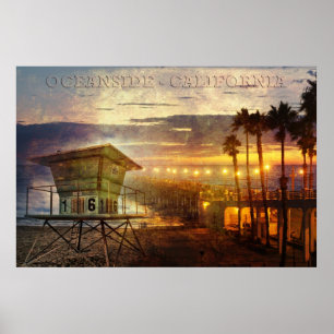 Poster de Califórnia do perto do oceano