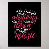 Poster de Caligrafia com Letra Mão de legal Música