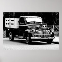 poster de caminhão de entrega antiga