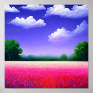 Poster de campo rosa