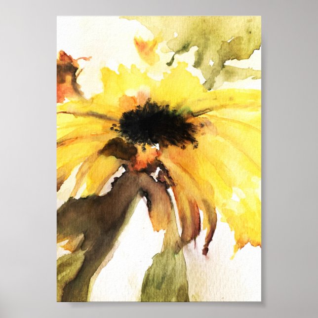 Poster de Canvas de girassol Premium (5x7) (Frente)