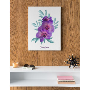 Poster de Canvas de Parede Floral com Orquídea Ros