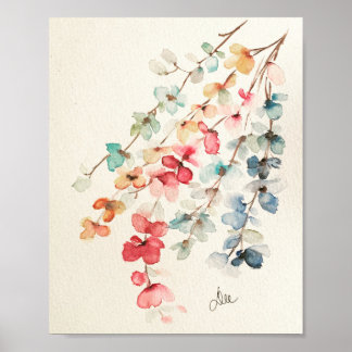 Poster de Canvas de Premium em Cascata Floral (8x