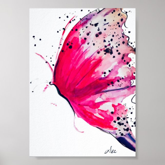 Poster de Canvas Premium com borboleta abstrato (5 (Frente)