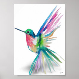 Poster de Canvas Premium do Arco-Íris Hummingbird
