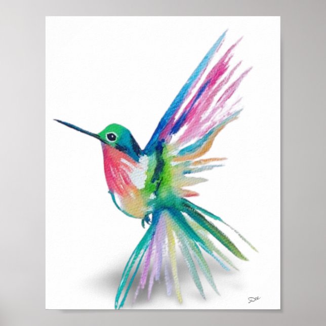 Poster de Canvas Rainbow Hummingbird Premium (8x10 (Frente)