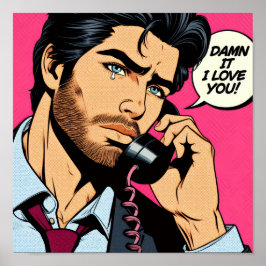 Poster de cara másculo em estilo pop art