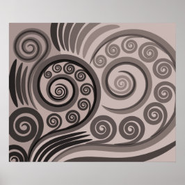 Poster de Caramujos de Cinza Roxo Elegante