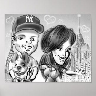 Poster de Caricatura de New York Dog Lovers