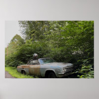 Poster de Carro Antigo Abandonado