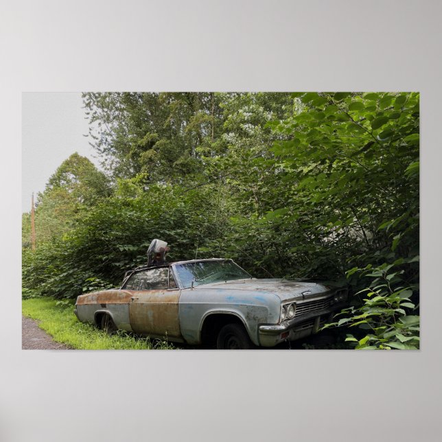 Poster de Carro Antigo Abandonado (Frente)