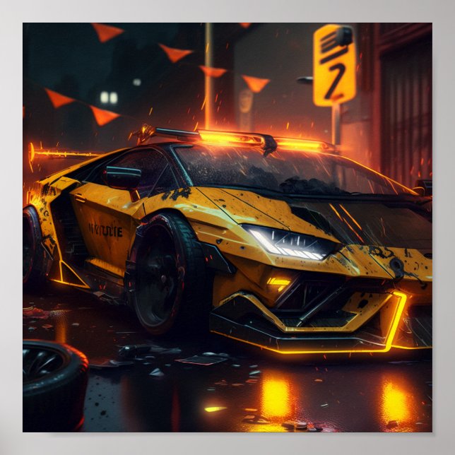 Poster de carro desportivo (Frente)