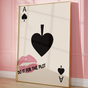 Pôster de Cartas Minimalistas Estética Ás de Espad