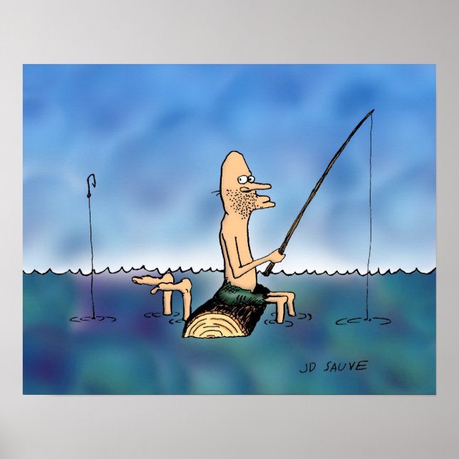Poster de Cartoon de Pesca no Dia Estranho (Frente)