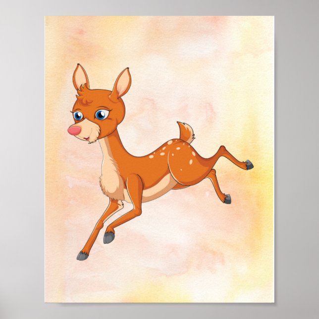 Poster de Cartoon Deer - Arte de Enfermeiro Woodla (Frente)