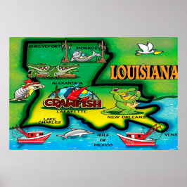 Poster de Cartoon do Estado da Louisiana