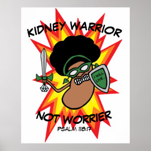 Poster de Cartoon do Guerreiro de Rins Desenhado