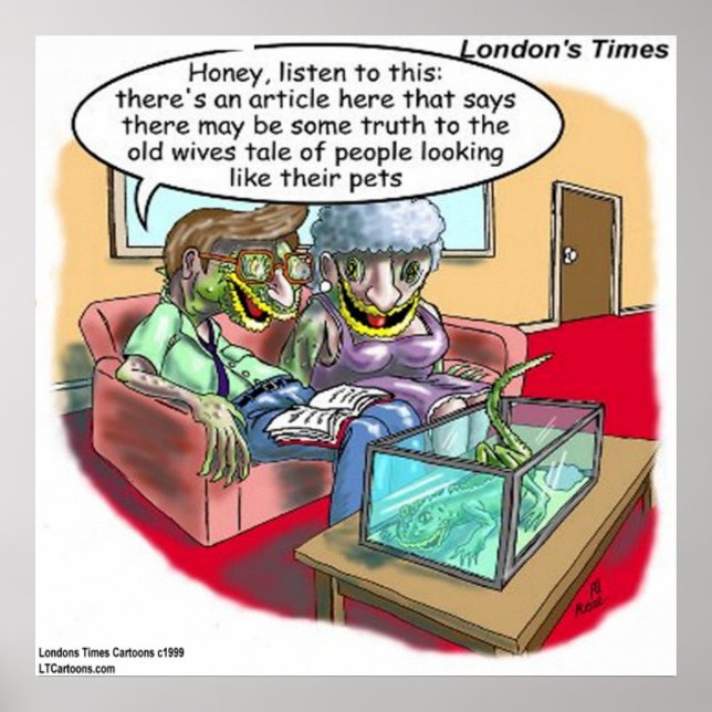 Poster de Cartoon Engraçado do Reptile Pessoas (Frente)