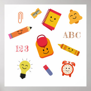 Poster de Cartoon School Abastecimentos de Cartoon