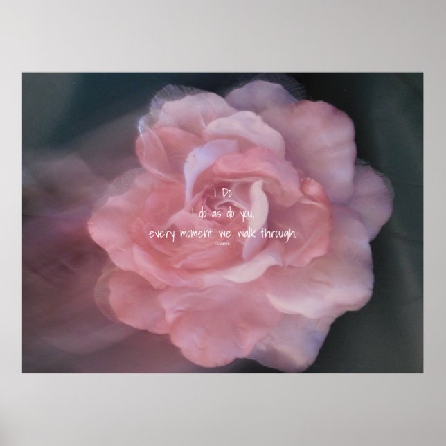 poster de casamento baixável com o poema "Eu faço" (Frente)