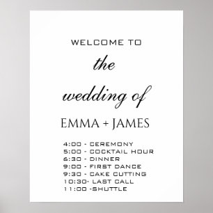 Poster De Casamento Branco Elegante