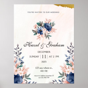 Poster de Casamento Clássico Elegante e Trendy