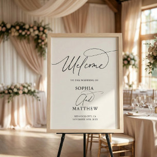 Poster de Casamento de Boas-vindas de Script Mínim