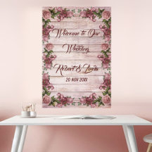 Poster de Casamento de Campo Floral de Rosa da Woo