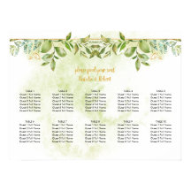 Poster de Casamento de Cristais Dourados e Verde B