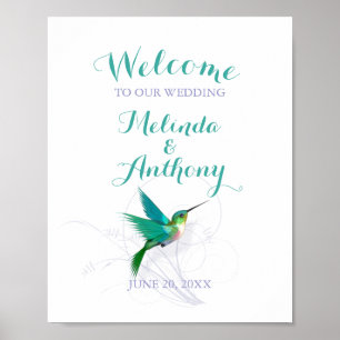 Poster de Casamento de Swirl de Hummingbird
