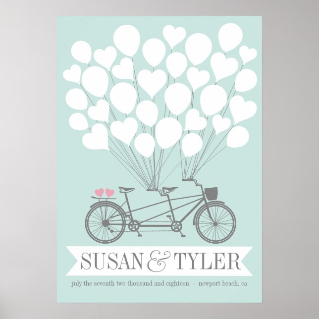 Poster de Casamento do Balão de Bicicleta - ESCOLH (Frente)