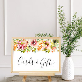 Poster de Casamento Floral de Aquarela do Jardim d