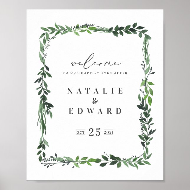 poster de casamento geométrico com cores aquáticas (Frente)