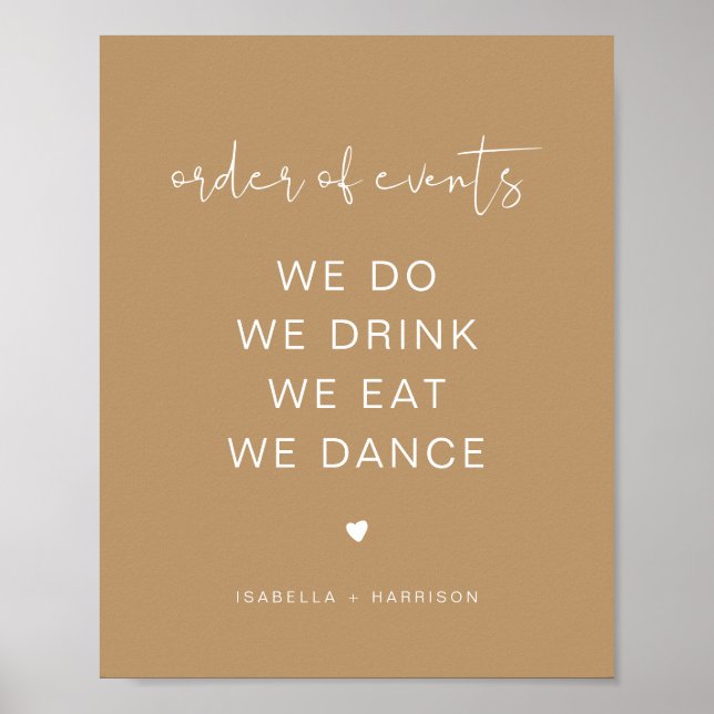 POSTER de Casamento INDIE Boho Beige (Frente)