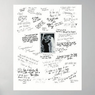 Poster de Casamento Personalizado Para Desejos Con