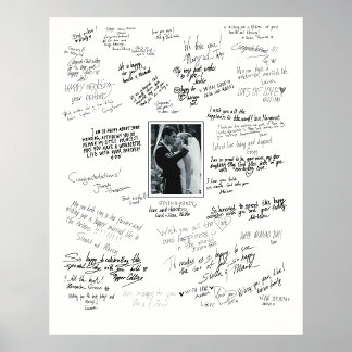 Poster de Casamento Personalizado Para Desejos Con