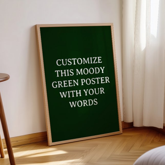 Poster de Casamento Personalizado Verde Escuro Úni (Criador carregado)