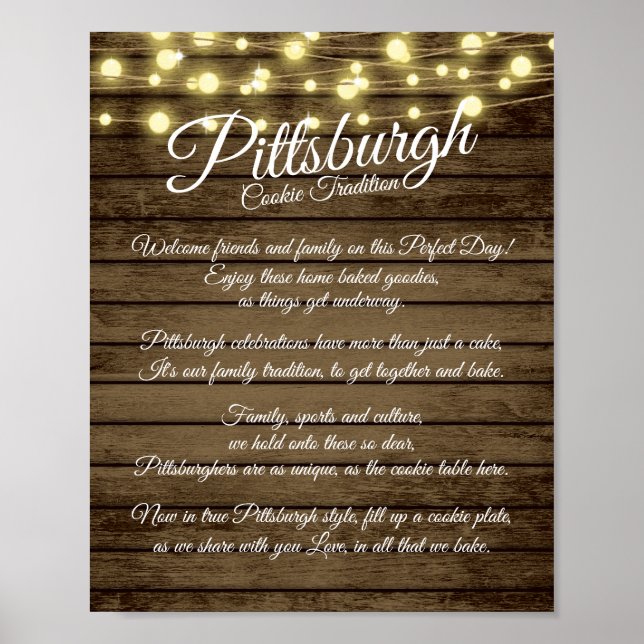 Poster de Casamento Pittsburgh Cookie Mesa No Yinz (Frente)