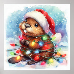 Poster de castor de Natal
