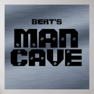 Poster de Caverna de Homem de Aço Bruto Personali