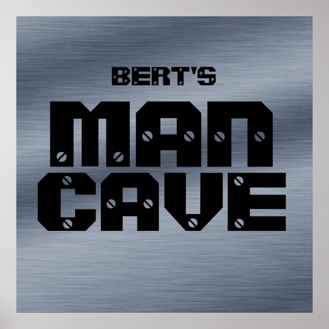 Poster de Caverna de Homem de Aço Bruto Personaliz (Frente)