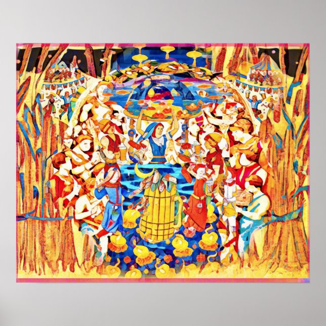 Poster de Celebração do outono de Arte Folclórica  (Frente)