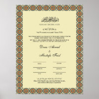 Poster de Certificação de Casamentos Islâmico Eleg